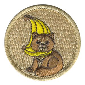 Red Panda Banana Patrol Patch  - embroidered 2 in round