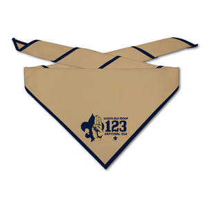 Scout Troop Neckerchief - Troop Fleur-De-Lis and Scout Sign on Light Neckerchief Scout Troop Neckerchief - Troop Fleur-De-Lis and Scout Sign on Light Neckerchief