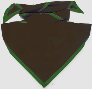 Blank Dark Chocolate Neckerchief with Kelly Green Piped Edge - Troop Size (B848 AZ 15/70) Blank Dark Chocolate Neckerchief with Kelly Green Piped Edge - Troop Size (B848 AZ 15/70)