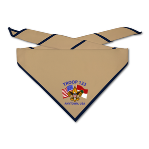 Scout Troop Neckerchief - Troop Tenderfoot Crossed Flags on Light Neckerchief Scout Troop Neckerchief - Troop Tenderfoot Crossed Flags on Light Neckerchief