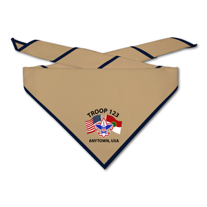 Scout Troop Neckerchief - Universal Crossed Flags on Light Neckerchief Scout Troop Neckerchief - Universal Crossed Flags on Light Neckerchief