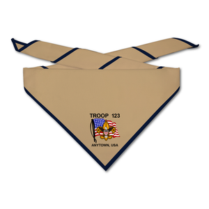 Scout Troop Neckerchief - Long May it Wave Troop on Light Neckerchief Scout Troop Neckerchief - Long May it Wave Troop on Light Neckerchief