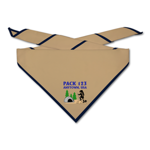 Cub Scout Pack Neckerchief with Cub Scout Camping Pack Design on light neckerchief Cub Scout Pack Neckerchief with Cub Scout Camping Pack Design on light neckerchief