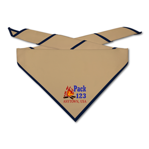 Cub Scout Pack Neckerchief with Cub Scout Campfire Pack Design on light neckerchief