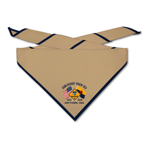 Cub Scout Pack Neckerchief with Cub Scout Twin Flags Design on light neckerchief Cub Scout Pack Neckerchief with Cub Scout Twin Flags Design on light neckerchief