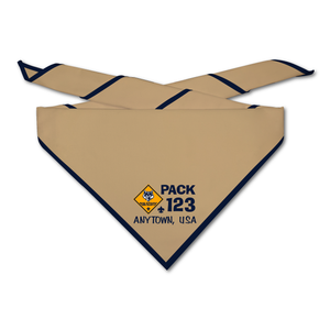 Cub Scout Pack Neckerchief with Cub Scout Casual Pack Emblem Design on light neckerchief