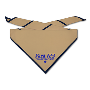 Cub Scout Pack Neckerchief with Cub Scout Fast Pack Design on light neckerchief