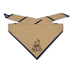 Cub Scout Pack Neckerchief with Cub Scout Roar of Akela Design on light neckerchief