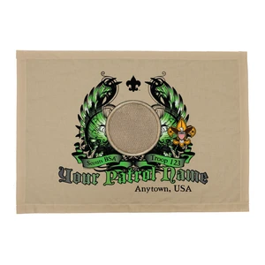 Troop Patrol Patch Flag with Spot for Custom Patrol Patch and with Scouting America logo