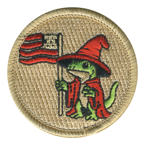 Patriotic Wizard Lizard Patrol Patch - embroidered 2 in round