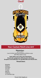 2026 Pinewood Derby Embroidered Patch -Bear Racer 2026 Pinewood Derby Embroidered Patch -Bear Racer