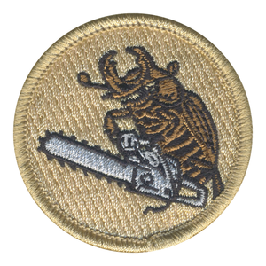 Beetle With Chainsaw Patrol  - embroidered 2 in round
