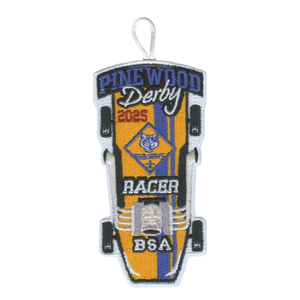 2025 Pinewood Derby Embroidered Patch - Cub Scout Racer