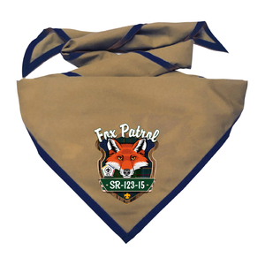 Wood Badge Neckerchief with Wood Badge Fox And Wood Badge Logo Wood Badge Neckerchief with Wood Badge Fox And Wood Badge Logo