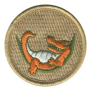 Chillin Orange Alligator Patrol Patch - embroidered 2 in round