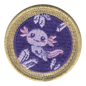 Amethyst Axolotl Patrol Patch - embroidered 2 in round
