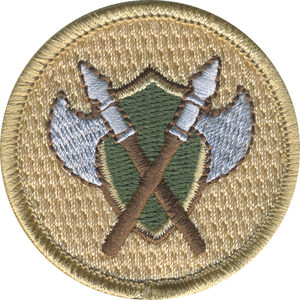 Axes & Shield Patrol Patch - embroidered 2 in round