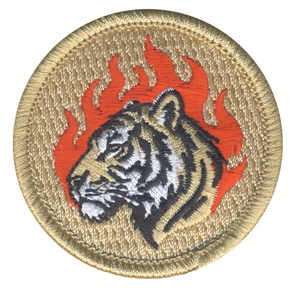 Flaming Tiger Patrol Patch - embroidered 2 in round