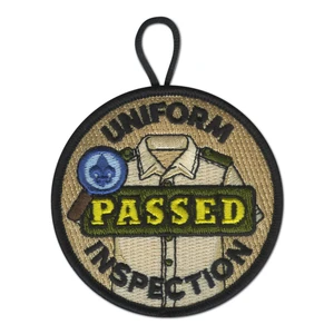 Uniform Inspection Passed Embroidered Patch with button loop