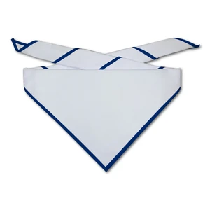 Blank White Neckerchief with Royal Piped Edge - Troop Size (B848 AZ 4/66)