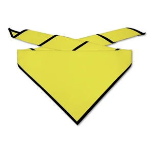 Blank Yellow Neckerchief with Black Piped Edge - Troop Size (B848 AZ 56/2)