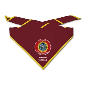 Scouting America District Commissioner Neckerchief - Build Your Neckerchief (Dark Red with Yellow Piping)