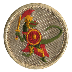 Spartan Dinosaur Scout Patrol Patch - embroidered 2 inch round