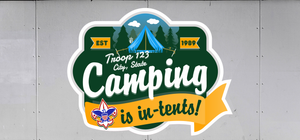 Custom Scout Troop Trailer Graphic Camping Is In-Tents SP6627