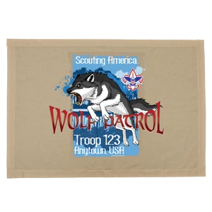 Fierce Wolf Patrol Flag with Scouting America logo