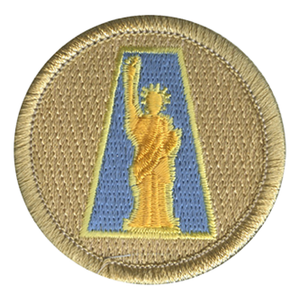 Lady Liberty Scout Patrol Patch - embroidered 2 inch round Lady Liberty Scout Patrol Patch - embroidered 2 inch round