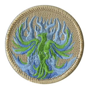 Green Phoenix Scout Patrol Patch - embroidered 2 inch round
