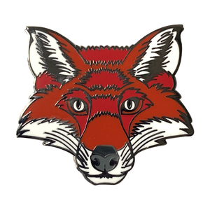 Wood Badge Pin of Wood Badge Fox Critter Head - Front of Pin View Wood Badge Pin of Wood Badge Fox Critter Head - Front of Pin View