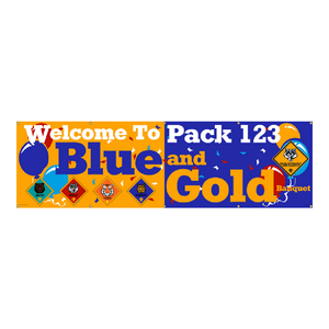 Blue and Gold Banquet Vinyl Banner - Balloons (SP6766) Blue and Gold Banquet Vinyl Banner - Balloons (SP6766)