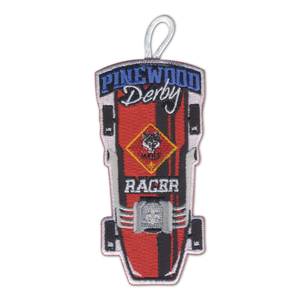 Pinewood Derby Wolf Racer Patch - Retro