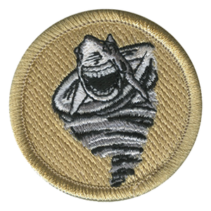 Shark Tornado Scout Patrol Patch - embroidered 2 inch round Shark Tornado Scout Patrol Patch - embroidered 2 inch round