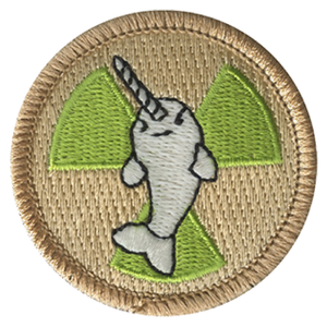 Radioactive Nuclear Narwhal Scout Patrol Patch - embroidered 2 inch round Radioactive Nuclear Narwhal Scout Patrol Patch - embroidered 2 inch round