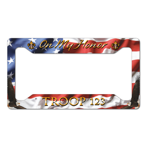 Scouting License Plate Frame Low Profile - On My Honor Scouting License Plate Frame Low Profile - On My Honor