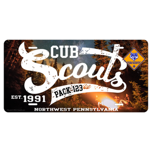 Cub Scout License Plate - Cub Scouts Established with Scouting America logo