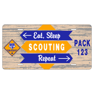 Cub Scout Pack License Plate with Cub Scout Logo Cub Scout Pack License Plate with Cub Scout Logo