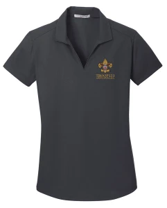 Grid Ladies Wicking Polo with Vintage Scouting logo
