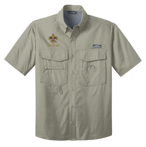 Short Sleeve Fishing Shirt with Vintage Scouting logo