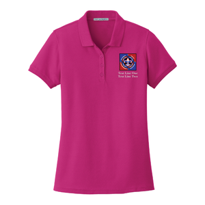 Cotton Pique Ladies Polo with Scouting America NYLT Logo - Pink Azalea