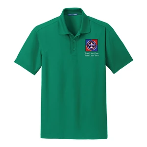 Grid Wicking Polo with Scouting America NYLT Logo - Jewel Green
