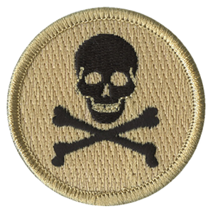 Human Skull Scout Patrol Patch - embroidered 2 inch round Human Skull Scout Patrol Patch - embroidered 2 inch round