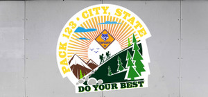 Cub Scout Pack Trailer Graphic With Mountain Hike Design Cub Scout Pack Trailer Graphic With Mountain Hike Design