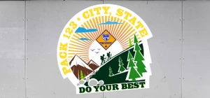 Custom Cub Scout Pack Mountain Hike Trailer Graphic SP6988 with Scouting America logo