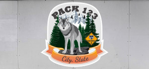 Cub Scout Pack Trailer Graphic With  Wolf Design 