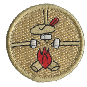 Three Roasting Marshmallows Scout Patrol Patch - embroidered 2 inch round Three Roasting Marshmallows Scout Patrol Patch - embroidered 2 inch round