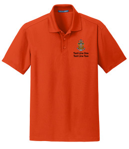 Grid Mens Wicking Polo with Scouting America Sea Scout Logo - Orange