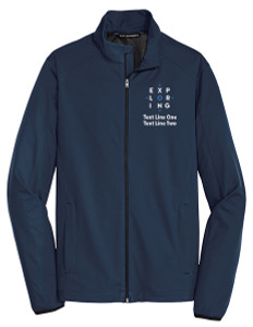 Active Soft Shell Jacket with Exploring Logo - Navy